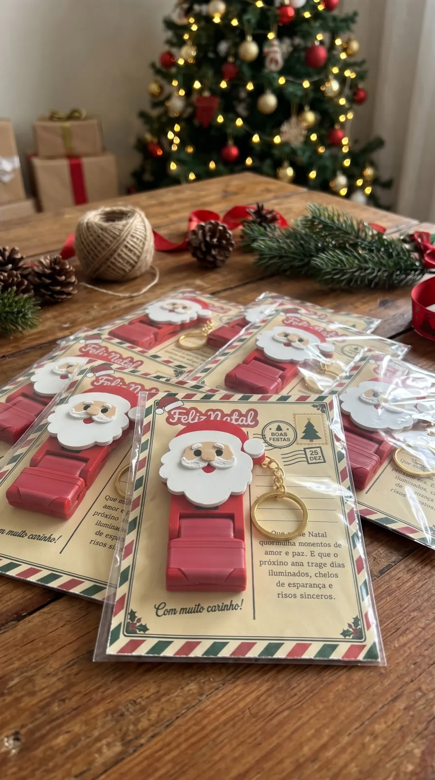 Suporte para Celular Papai Noel - Lembrancinha de Natal - foto 1 - LUB3D