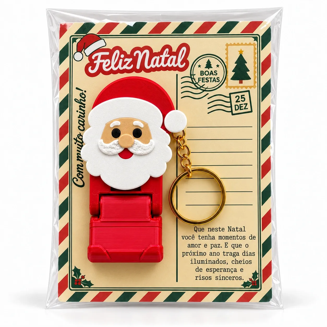 Suporte para Celular Papai Noel - Lembrancinha de Natal - foto 2 - LUB3D