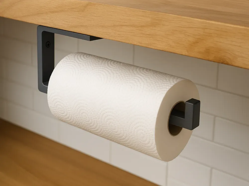 Suporte para papel toalha para fixar no armário - foto 1 - LUB3D